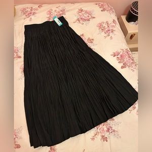 NWT NEW Modern Citizen Black Galena Tiered Ruched Midi Skirt Midi Medium